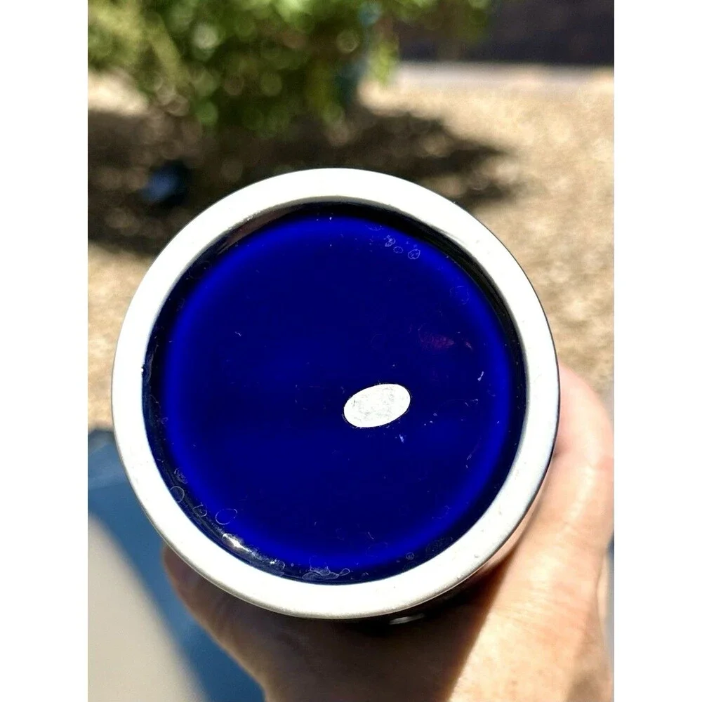 Vintage Japanese Kutani Cobalt Blue Porcelain Vase - Pheasant & Peony Motif